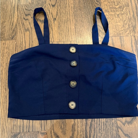 Love J Navy Blue Tank Top Crop Top Size Medium - Picture 1 of 3